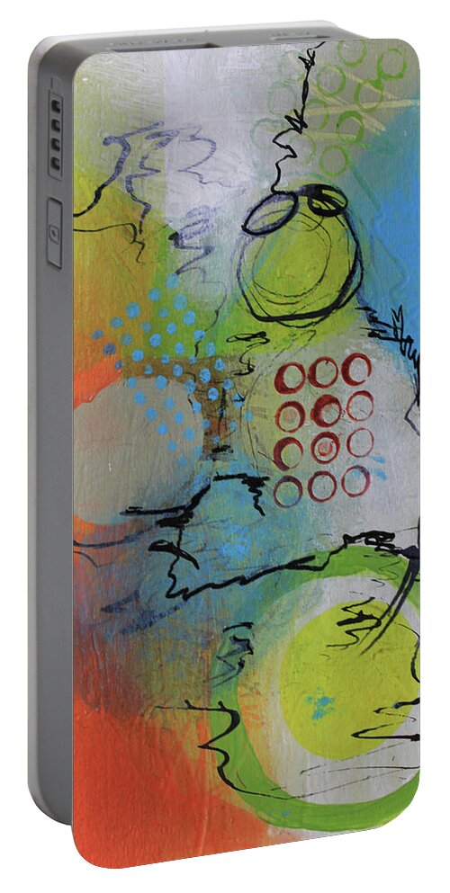 White Portable Battery Charger featuring the mixed media Flying in the Clouds by April Burton