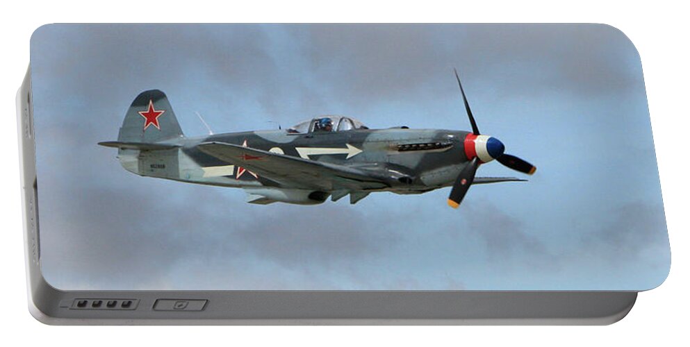 Yakovlev Yak-1 Portable Battery Charger featuring the photograph Flying YAK by Shoal Hollingsworth
