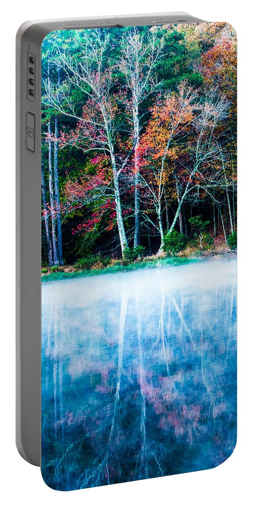 Oak Mountain Portable Battery Charger featuring the photograph Fog On The Lake by Parker Cunningham