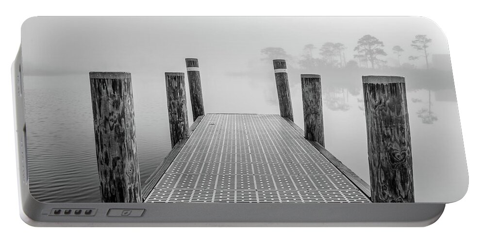 Canon 5dsr Portable Battery Charger featuring the photograph Foggy Dock in Alabama by John McGraw