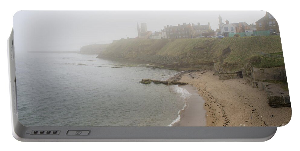 Fog On The Coast Portable Battery Charger featuring the photograph Foggy March in St. Andrews by Elena Perelman
