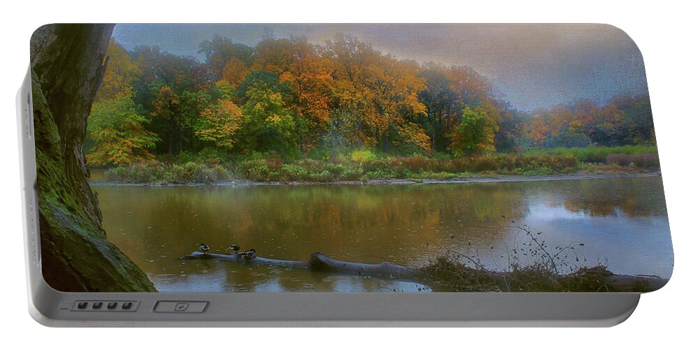 Pond Portable Battery Charger featuring the photograph Foggy Morning by John Rivera