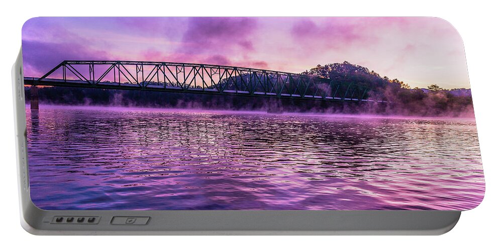Fog Portable Battery Charger featuring the photograph Foggy South Holston by Mark Joseph