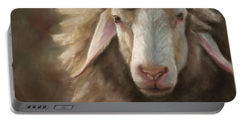 Sheep Portable Battery Charger featuring the pastel Follower by Kirsty Rebecca