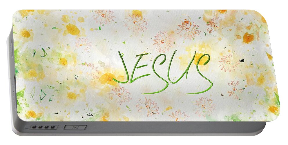 Jesus Portable Battery Charger featuring the digital art Follower Of JESUS by Payet Emmanuel