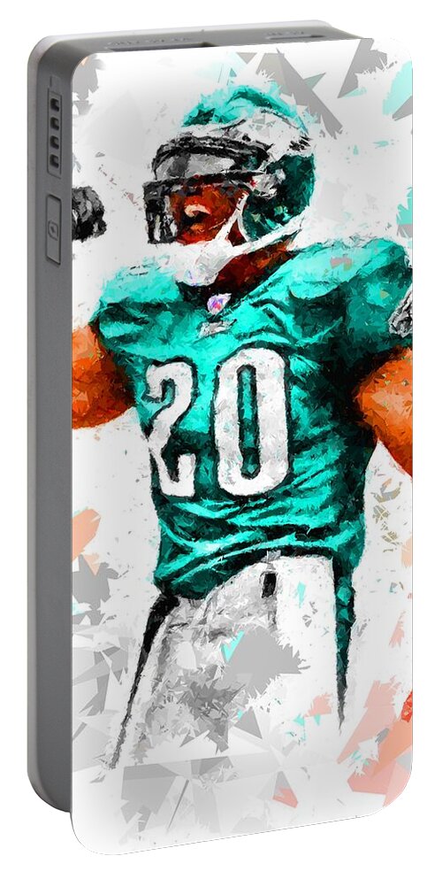 Football Portable Battery Charger featuring the painting Football 115 by Movie Poster Prints