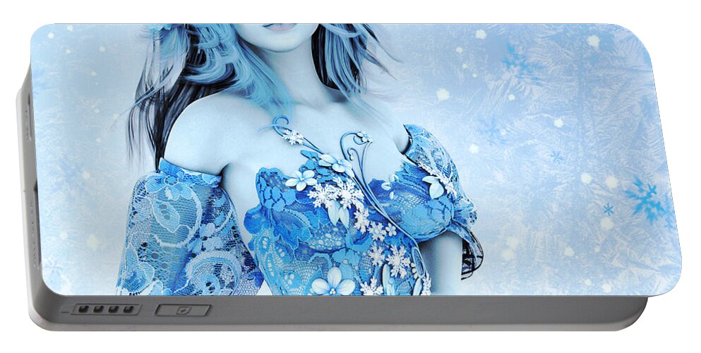 3d Portable Battery Charger featuring the digital art For All Winter Friends by Jutta Maria Pusl