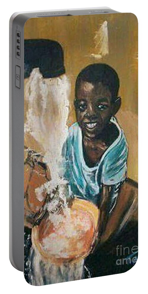 Racist Racism Colored People Portable Battery Charger featuring the painting For Colored Only by Tyrone Hart