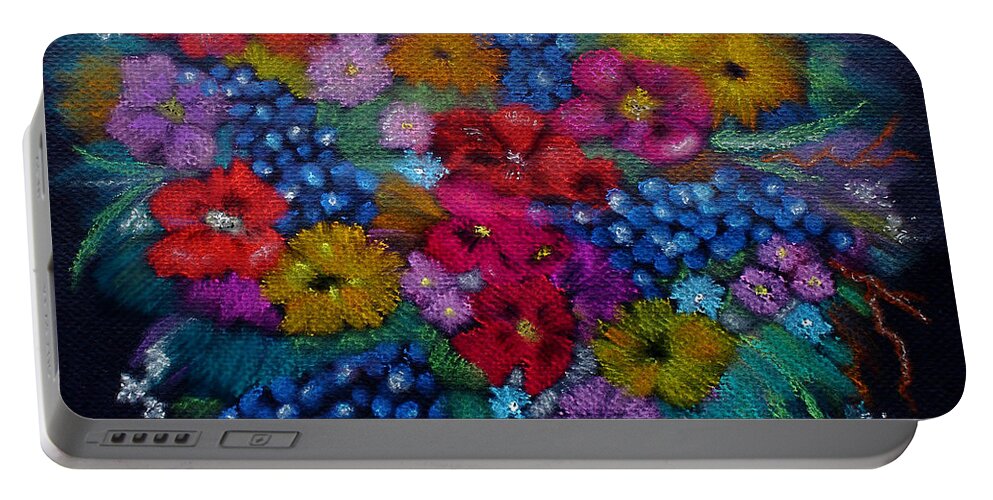 Flowers Portable Battery Charger featuring the painting For You In Love by Barbara Teller