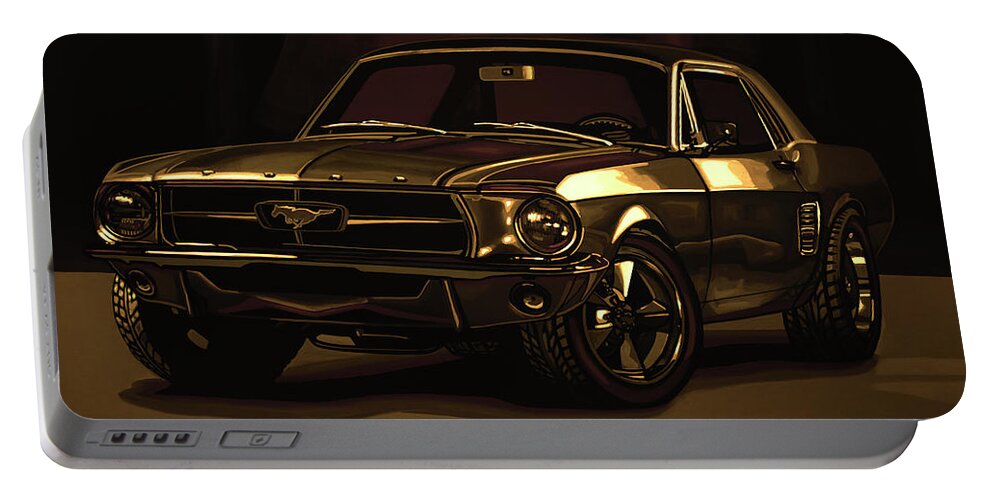 Ford Mustang Portable Battery Charger featuring the mixed media Ford Mustang 1967 Mixed Media by Paul Meijering