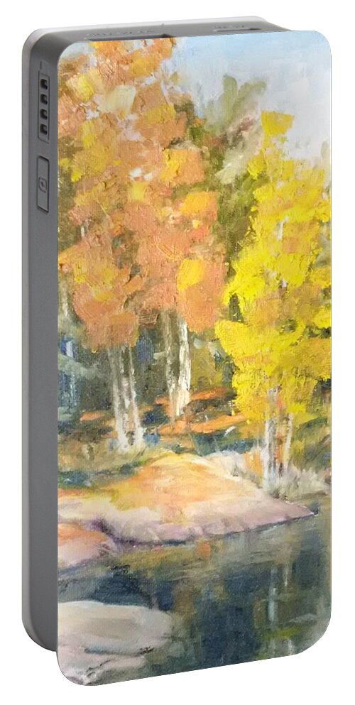 Painting Portable Battery Charger featuring the painting Forest by Sheila Romard