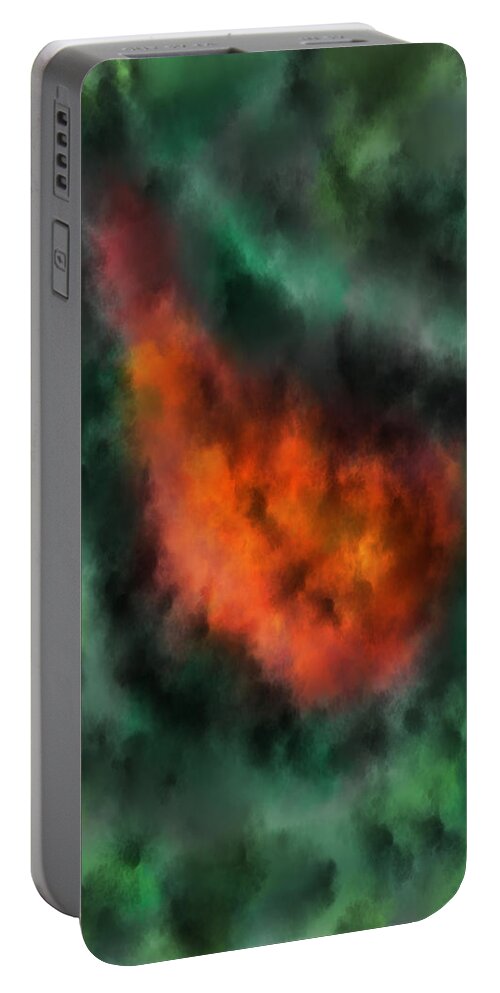 Forest Portable Battery Charger featuring the digital art Forest under fire by Piotr Dulski
