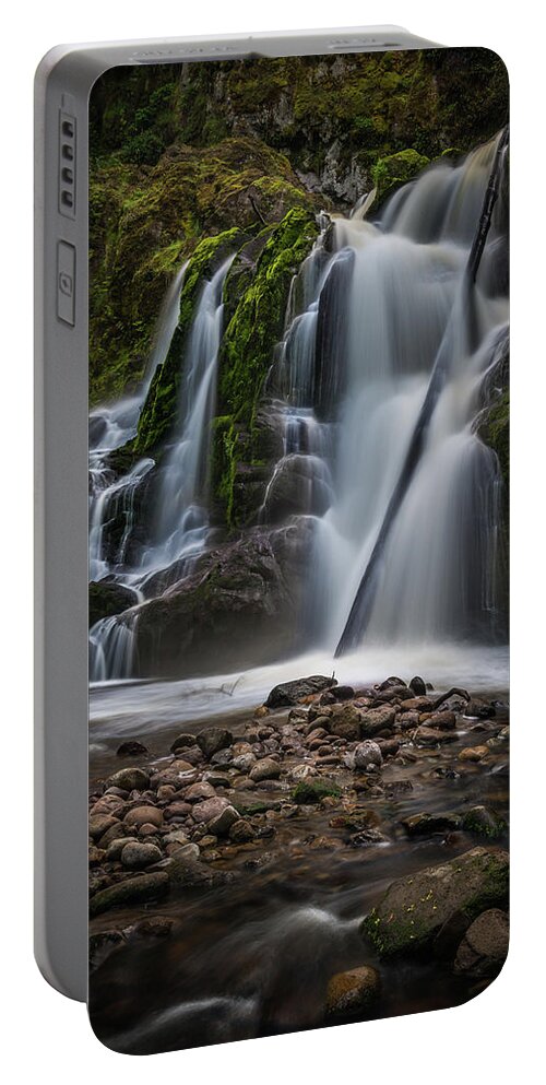 Waterfall Portable Battery Charger featuring the photograph Forest Waterfall by Chris McKenna