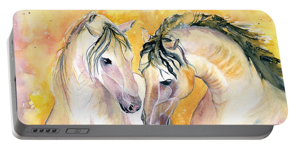 Forever Friend Portable Battery Charger featuring the painting Forever Friend by Melly Terpening