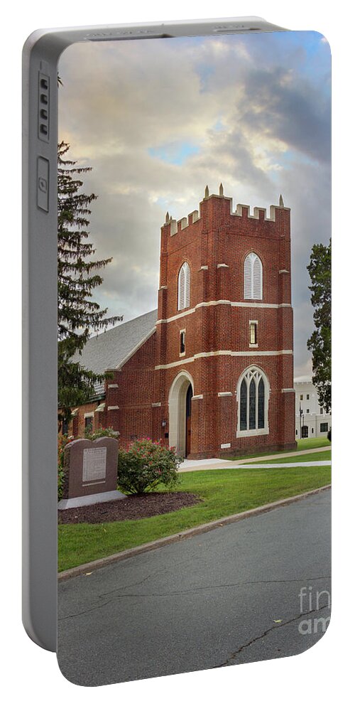 Wicker Chapel Fork Union Military Academy Portable Battery Charger featuring the photograph Fork Union Military Academy Wicker Chapel sized for blanket by Karen Jorstad