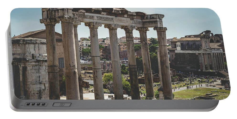 Foro Portable Battery Charger featuring the photograph Foro Romano, Rome Italy 2 by Perry Rodriguez