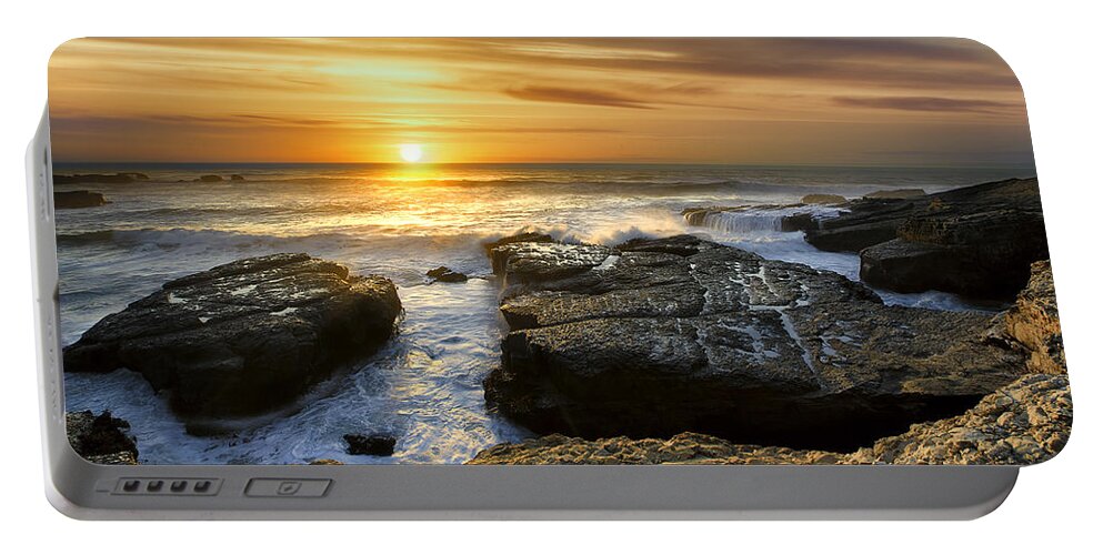 Basia Portable Battery Charger featuring the photograph Fort Bragg Coast Sunset by Don Hoekwater Photography