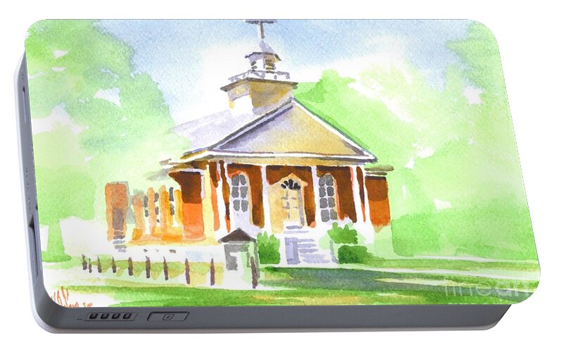 Fort Hill Methodist Church 2 Portable Battery Charger featuring the painting Fort Hill Methodist Church 2 by Kip DeVore