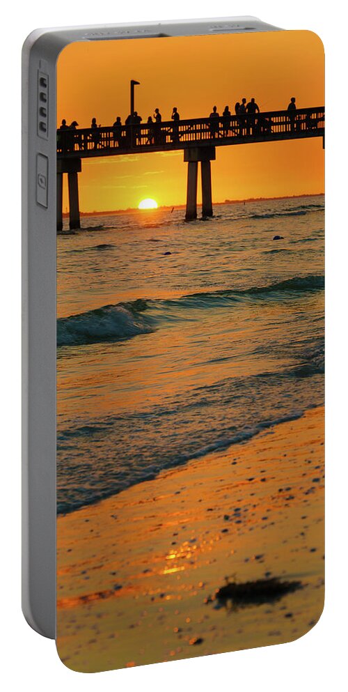 Florida Portable Battery Charger featuring the photograph Fort Myers Beach Sunset by Mark Rogers