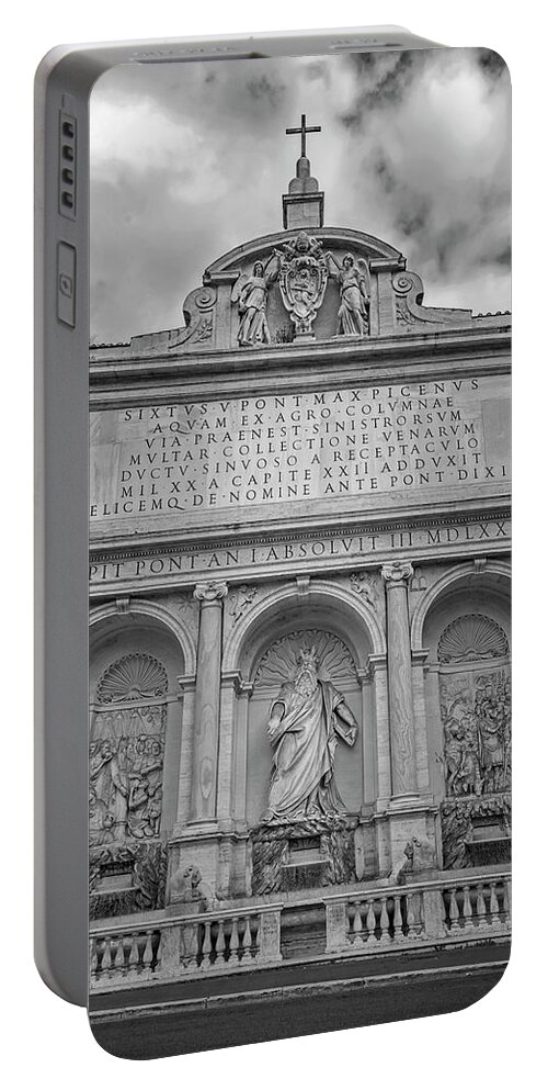Joan Carroll Portable Battery Charger featuring the photograph Fountain of Moses Rome Italy by Joan Carroll