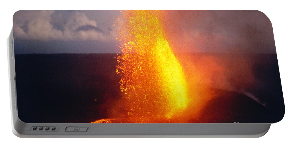 A'a Portable Battery Charger featuring the photograph Fountaining Kilauea by Allan Seiden - Printscapes