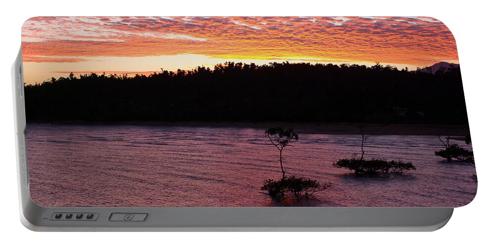 Landscape Portable Battery Charger featuring the photograph Four Elements Sunset Sequence 5 Coconuts Qld by Kerryn Madsen - Pietsch