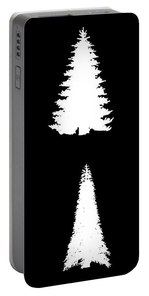 Tree Portable Battery Charger featuring the digital art Four White Fir Trees by Roy Pedersen