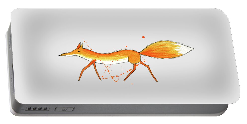 Fox Portable Battery Charger featuring the painting Fox by Andrew Hitchen