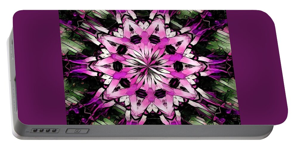 Digital Art Portable Battery Charger featuring the digital art Fractal Abstract by Artful Oasis 3 by Artful Oasis