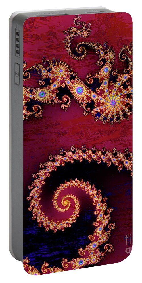 Nag004787 Portable Battery Charger featuring the digital art Fractal Static by Edmund Nagele FRPS
