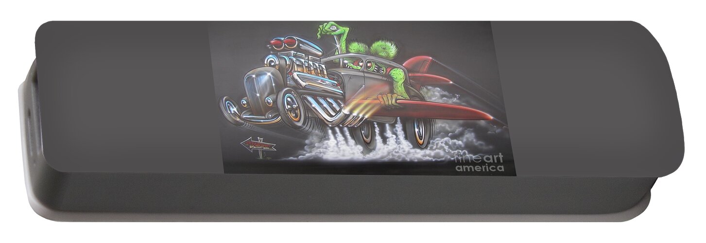 1932 Ford Coupe Portable Battery Charger featuring the painting Freakwentflying by Alan Johnson