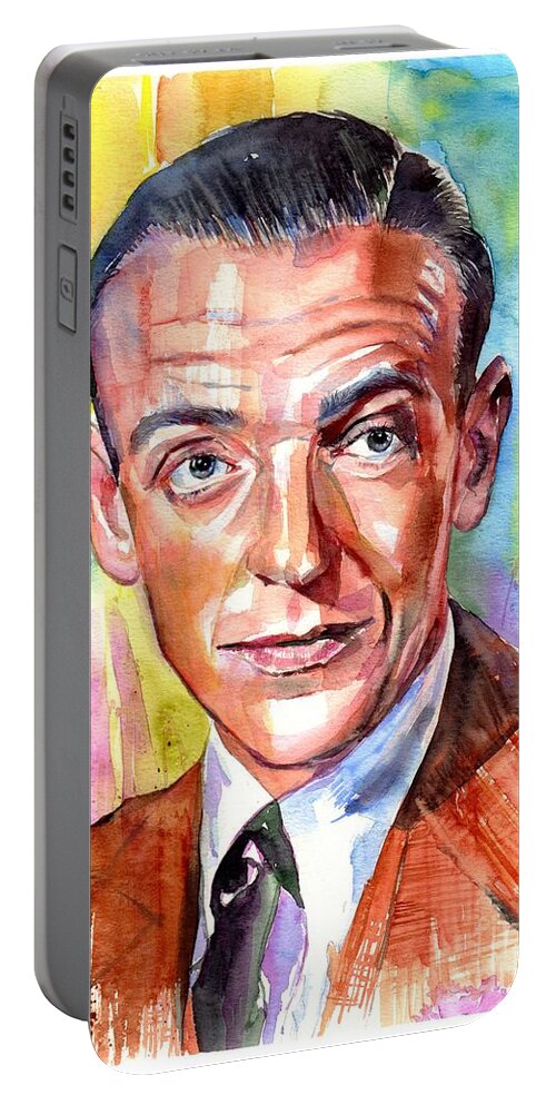 Fred Astaire Portable Battery Charger featuring the painting Fred Astaire painting by Suzann Sines