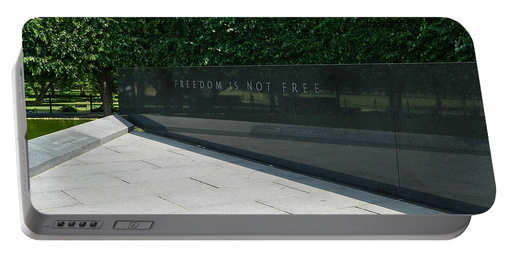 Freedom Is Not Free - Korean War Veterans Memorial Ii Portable Battery Charger featuring the photograph Freedom Is Not Free - Korean War Veterans Memorial II by Emmy Vickers