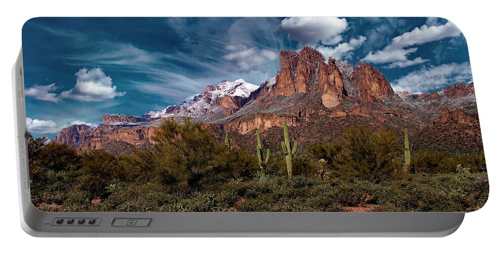 Arizona Portable Battery Charger featuring the photograph Fresh Superstition Morning by Hans Brakob