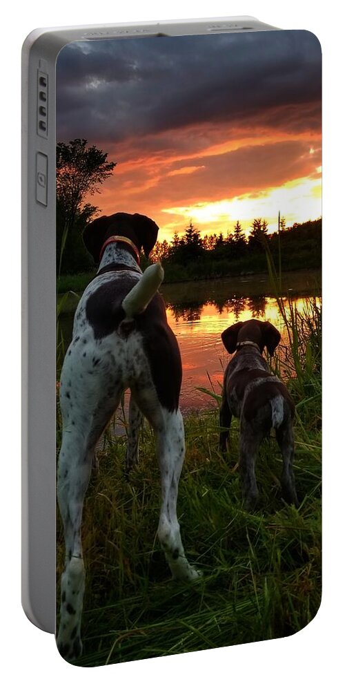 Gsp Portable Battery Charger featuring the photograph Frog Hunters 2 by Brook Burling