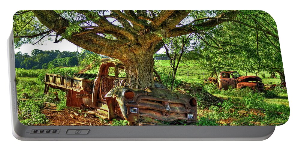 Reid Callaway From Death To Life Portable Battery Charger featuring the photograph From Death To Life 1954 Chevrolet Flatbed Truck Transportation Art by Reid Callaway