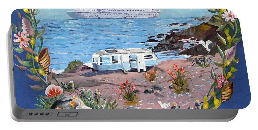 Ship Portable Battery Charger featuring the painting From Rags to Riches by Quwatha Valentine