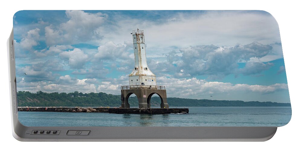 Lighthouse Portable Battery Charger featuring the photograph From the Sea by James Meyer
