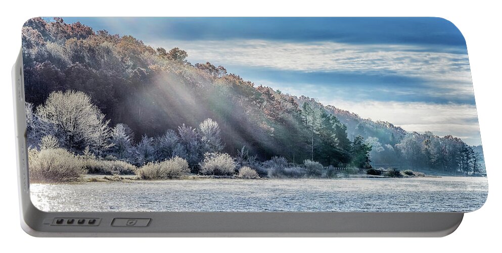 Big Ditch Lake Portable Battery Charger featuring the photograph Frost at the Lake by Thomas R Fletcher