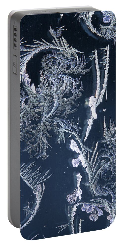 Frost Macro Portable Battery Charger featuring the photograph Frost Series 7 by Mike Eingle