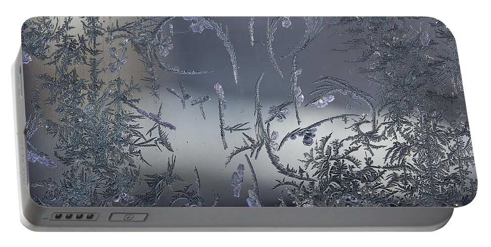 Frost Macro Portable Battery Charger featuring the photograph Frost Series 8 by Mike Eingle