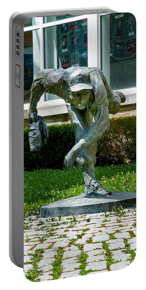 Baseball Hall Of Fame Portable Battery Charger featuring the photograph Frozen Fast Ball by Greg Fortier