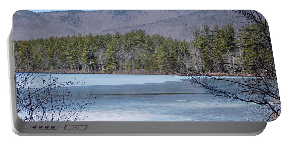 Lake Chocorua Portable Battery Charger featuring the photograph Frozen Lake Chocorua by Catherine Gagne