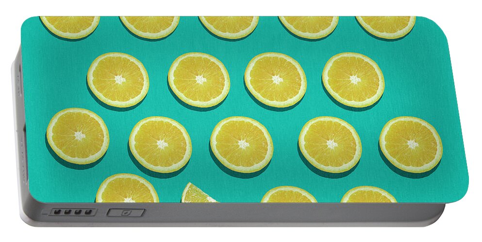 Abstract Portable Battery Charger featuring the painting Fruit by Mark Ashkenazi