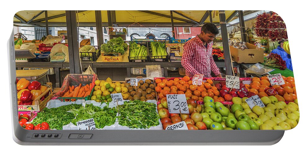 Street Life Portable Battery Charger featuring the photograph Fruit market by Roberto Pagani