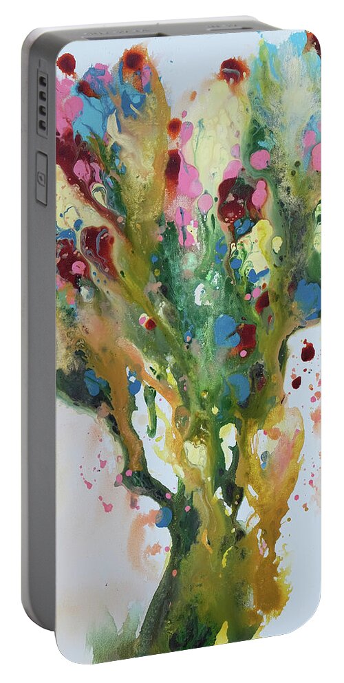 Flower Portable Battery Charger featuring the painting Full Bloom by Katrina Nixon