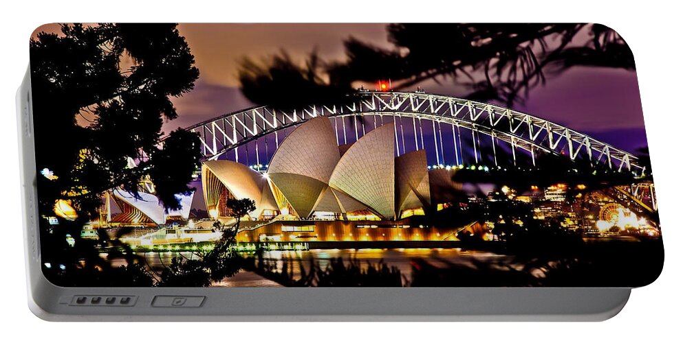 Sydney Portable Battery Charger featuring the photograph Full Moon Above by Az Jackson