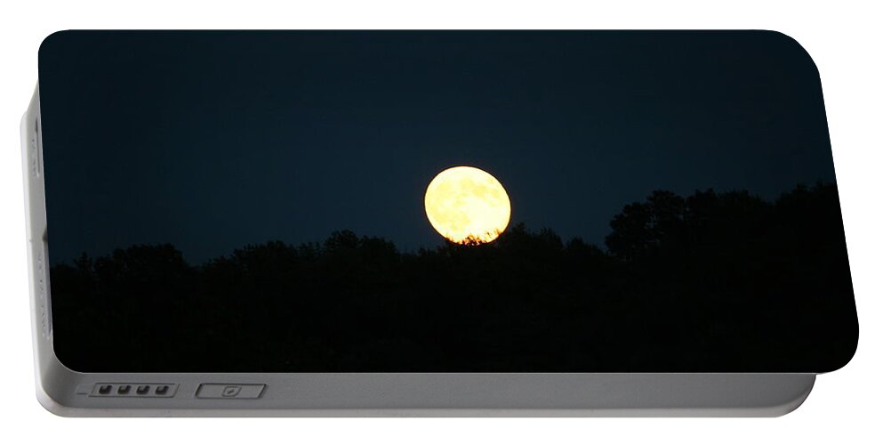  Portable Battery Charger featuring the photograph Full Moon in a Black Sky by Aggy Duveen