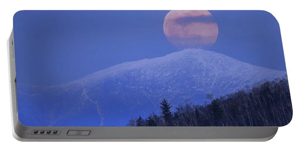 Full Portable Battery Charger featuring the photograph Full Moon over Washington by White Mountain Images