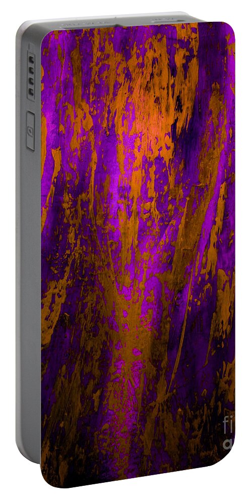 Abstract-painting-mixed-media Portable Battery Charger featuring the painting Full Moon Shining Through My Window by Catalina Walker